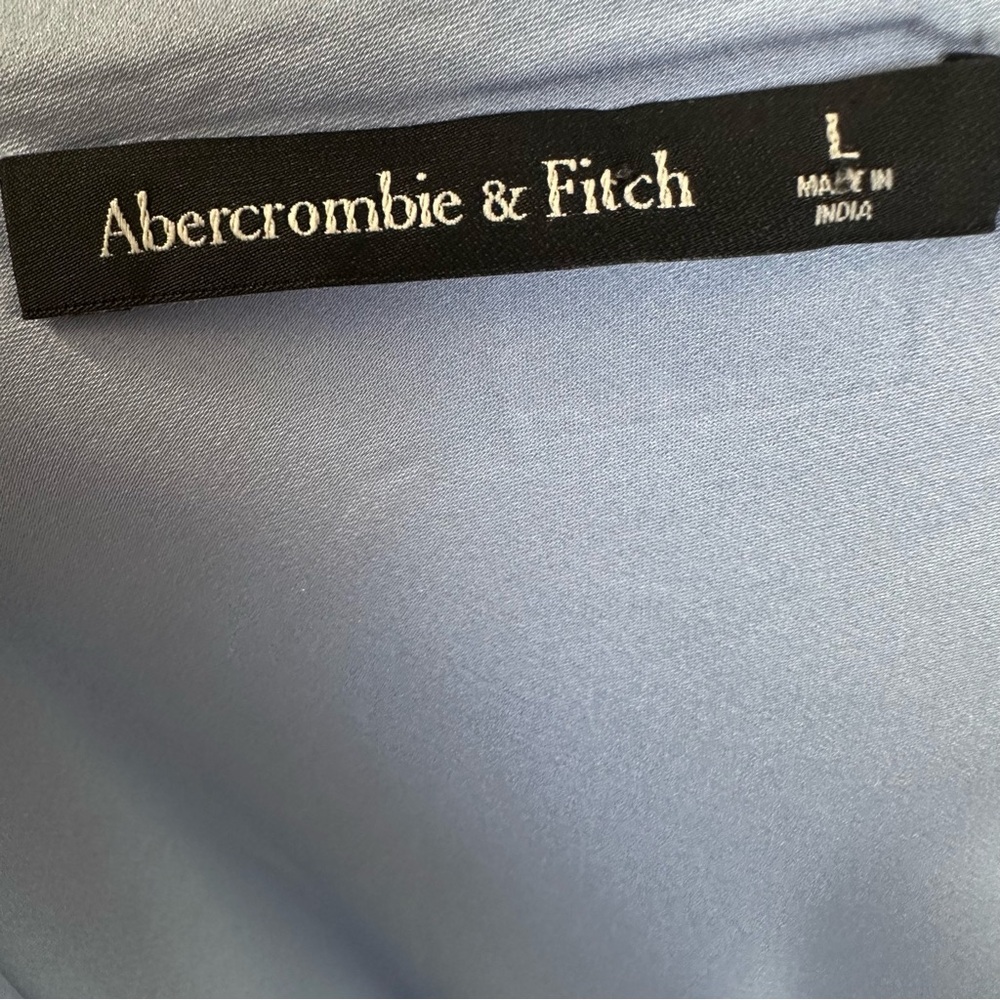 Abercrombie & Fitch Blue Twist-Front Spaghetti Strap Prom Wedding Dress Size L - Picture 10 of 12
